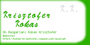 krisztofer kokas business card